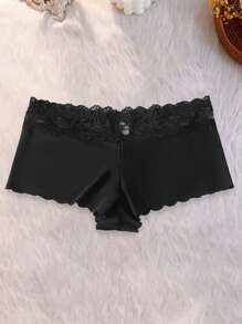 4 Stücke/Packung mit Kirsch- und Leopardenmuster, einfarbig, eleganter reifer Charme, luxuriös romantisch, französische Spitze Splice nahtlose atmungsaktive Damen-Höschen