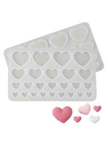1/2/5pcs Set Heart-Shaped Silicone Mold, DIY Chocolate, Fondant, Cake Decoration Baking Mold