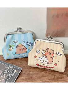 1 pieza Monedero pequeño con patrón de capibara lindo, accesorio decorativo regalo para vacaciones - Multicolor - Ver 3