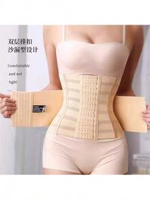 1 Pc Waist Trainer Corset For Women Tummy Control Sport Workout Body Shaper Lumbar Trainer Organizer. Faster Shaping And Lumbar Support Can Help Improve Posture And Relieve Back Pain - Beige - View 2