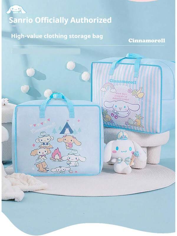 Sanrio Multi-Functional Waterproof Storage Bag For Bedding, Clothes, Toys - Cute Kuromi & Pompompurin Design, Large Capacity Foldable Travel Packing Tote