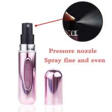 5ml Refillable Perfume Atomizer Spray Bottle, Single Pack, Shiny Pink Perfume Bottle Spray Pump Storage Container, Suitable For Travel, Living Room, Bedroom, Bathroom Home Decor, Wedding, Party, Birthday, Father's Day, Mother's Day, Gifts, New Year, Accessories, Novelty Gifts