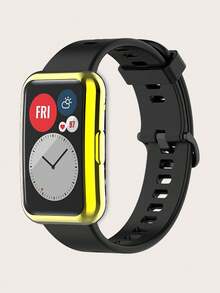 1pc Solid Color Casual Electroplated Soft TPU Full Edge Scratch-Resistant Protective Case Compatible With Huawei Watch Fit - Watch Fit - View 8