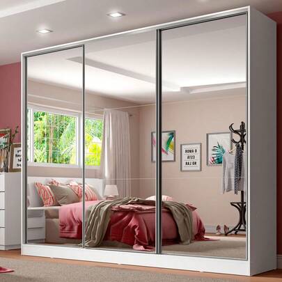  Guarda Ropa Madesa Royale 3 Puertas 3 Espejo Color Blanco