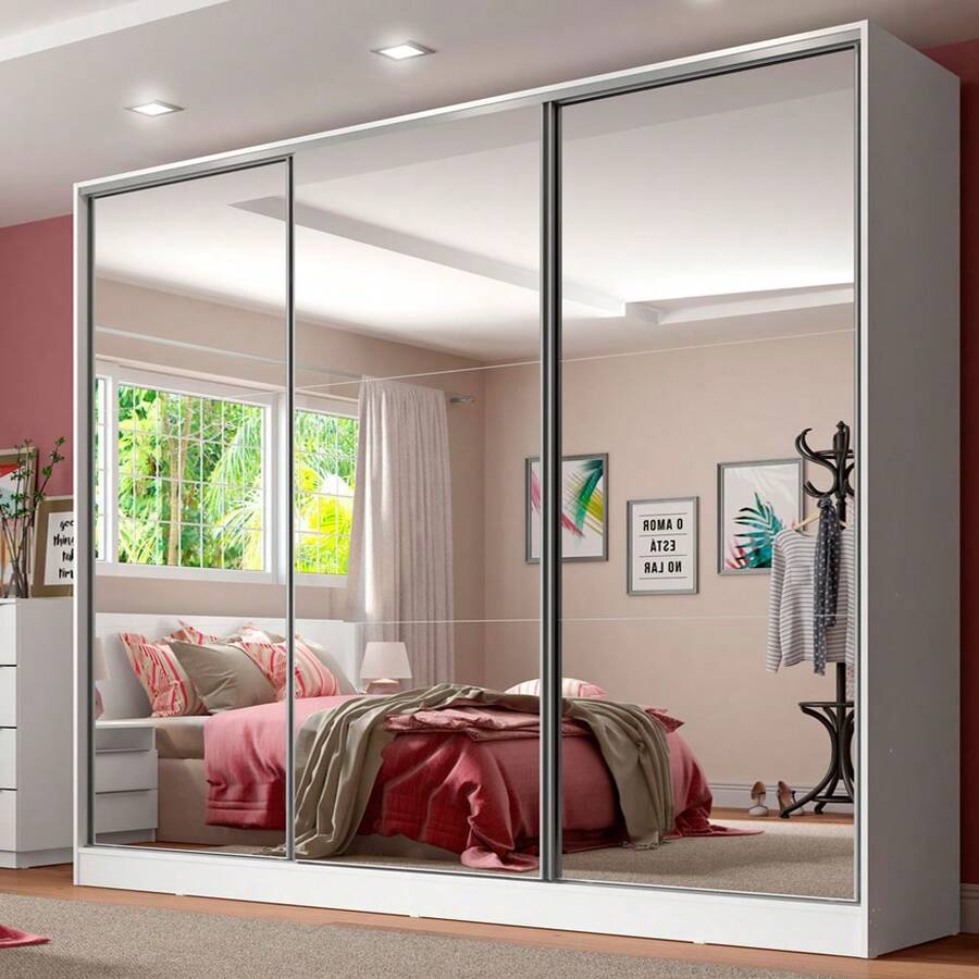Guarda Ropa Madesa Royale 3 Puertas 3 Espejo Color Blanco - Blanco - Ver 1