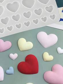 1/2/5pcs Set Heart-Shaped Silicone Mold, DIY Chocolate, Fondant, Cake Decoration Baking Mold