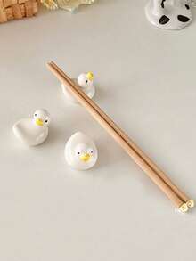 Suporte para Hashi (Pauzinhos) de Cerâmica com Patinho Fofo, Descanso de Hashi, Suporte de Pincel Caneta, Acessório Decorativo de Mesa para Cozinha Doméstica - Pato - Visão 7