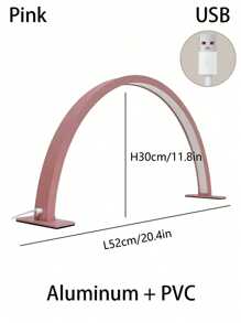 1PC 14inch/20inch White/Pink Acrylic Nail Fill Light, Half Round Nail And Beauty Fill Light Table Lamp, LED Lighting Table Lamp, USB Power Supply, Suitable For Commercial Nail Lighting, Beauty Fill Light
