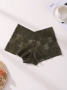 5 PCS Women's Sexy Lace Boxer Shorts Mid Waist Seamless Briefs Tummy Control &Butt Lifter Stretch Panties Hollow Out Sports Underwear Lingerie