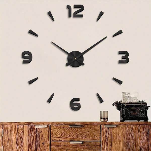 Kit de reloj de pared gigante silencioso decorativo de 3D DIY sin marco, grande para decoración de sala de estar, moderno, extra grande, pegatinas de reloj de pared para el hogar, cocina, dormitorio, decoración interior de la casa y oficina