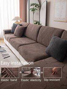 1pc All Season Stretch Sofa Cover, Plush Fleece Anti-Slip Anti-Spill Full Wrap Sofa Seat Cushion Slipcover, Machine Washable Dust-Proof Durable Furniture Protector For L-Shaped Sofa And 1/2/3/4 Seater