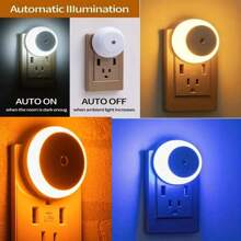 1pc Led Night Light With Dusk-To-Dawn Sensor, Energy Saving, Suitable For Bathroom, Bedroom, Kitchen, Hallway