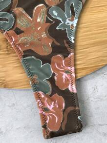 Women's Floral Print Sexy Bikini Swimsuit Set, Summer Beach