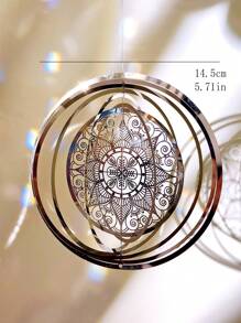 1 pièce Carillon rotatif en acier inoxydable avec motif mandala 3D pour la décoration de jardin en extérieur