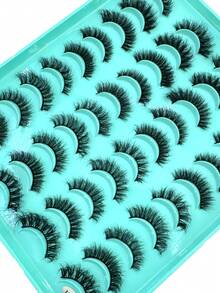 HBZGTLAD 20 Pairs Thick Faux Mink 3D Fluffy Cat Eye Lashes, Wispy Striplashes For Natural And Extended Look Strip Lashes,Lashes,Eyelashes,Fake Lashes - Black - View 3