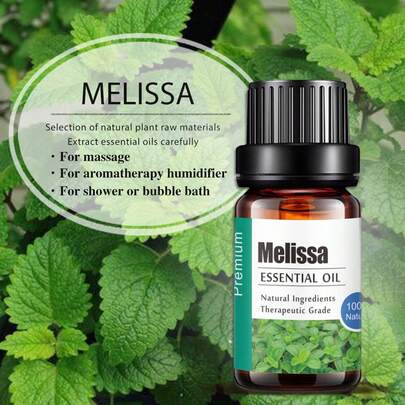 1 botella de Aceite Esencial de Aromaterpia KANHO Melisa de 10ml 0.33fl.Oz, selección de ingredientes naturales de materias primas vegetales naturales, agrega fragancia para difusores y humidificadores, regalo para amigos KH-039
