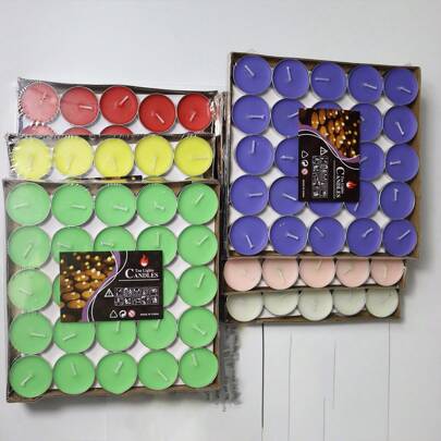 100 pièces/50 pièces Bougies minimalistes et petites, fournitures pour fêtes et rassemblements quotidiens et occasionnels, bougies blanches/roses/rouges/bleues/jaunes/violettes/vertes, chaque bougie brûle pendant 2 à 4 heures, décoration de bougie romantique pour mariage et dîner, cadeaux d'anniversaire et de remise de diplôme