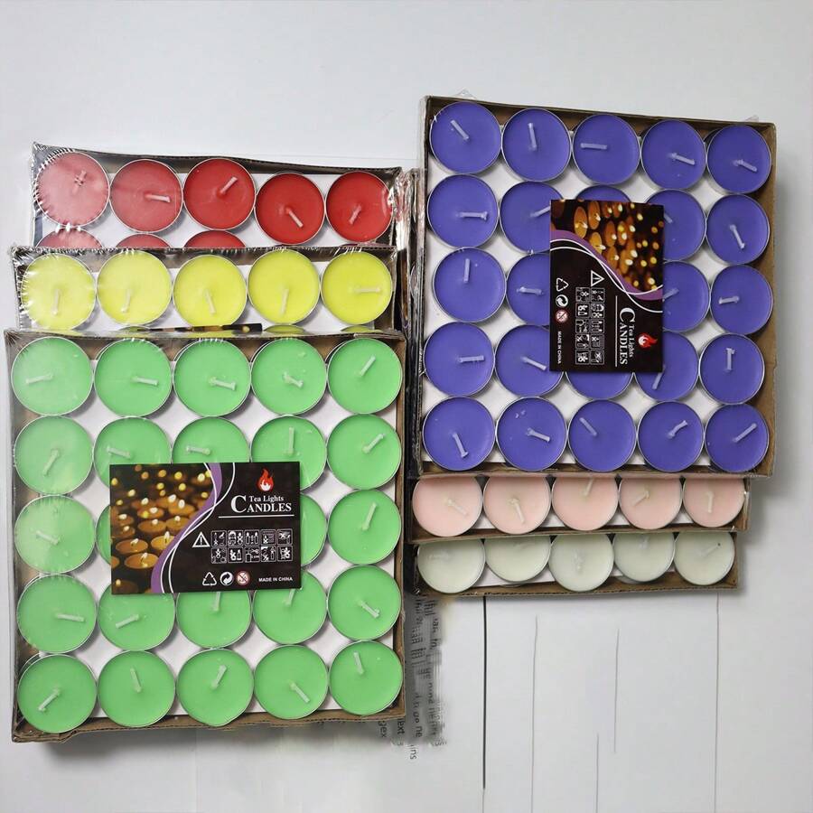 100 Stücke/50 Stücke minimalistische kleine Kerzen, alltägliches Lässig Party- und Veranstaltungszubehör, weiße/rosa/rote/blaue/gelbe/lila/grüne Kerzen, eine Kerze brennt 2-4 Stunden, romantische Kerzendekoration für Hochzeit & Abendessen Geschenke Geburtstag Abschluss