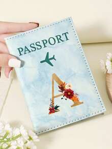 1pc A-Z 26 Letters Fashionable Letter Print Stylish Burgundy Passport Cover, Premium PU Leather Passport Wallet With Multi-Card Pockets For Credit Cards, Boarding Passes, And IDs, Compact And Portable Travel Essentials Organizer For Women, Men Graduation - Pink - View 85