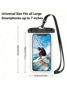 1pc Waterproof Phone Pouch - Clear Dry Bag Compatible With IPhone 14/13/12/11 Pro Max, XS/XR/X/8/7/6s Plus, SE, Galaxy S21/S20/S10 Plus, Note 10+/9, Pixel 4 XL To 7 Inch - Durable ABS/PVC Material, Fit For Phones, Mini Devices