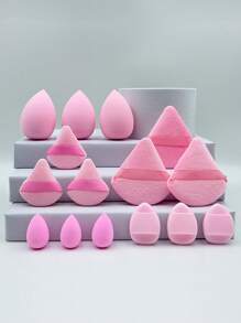 15 Pieces Of Professional Makeup Tool Set, Foundation Make-Up Makeup Mixing Beauty Sponge, Mixing Makeup And Beauty Tools, Reusable Makeup Powder Puff, Including 3pcs Makeup Sponge, 3pcs Triangle Powder Puff, 3pcs Mini Triangle Powder Puff, 3pcs Mini Makeup Sponge, 3pcs Mini Finger Powder Puff