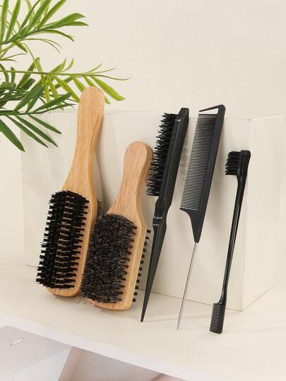 5 件套男士美发梳胡须刷套装 - 边缘和后刷、梳理、女士顺滑头发、鼠尾梳和边缘控制刷 - 、发型梳套装、逗弄发刷鼠尾梳边缘刷、返校、旅行度假必需品、女士发饰、刷子、发刷、边缘刷、刷头发、发梳、梳头发、顺发刷、球刷、迷你发刷、发刷套装、木梳、发刷、刷子、梳子、光滑后刷、发刷、边缘刷、刷头发、发梳、发刷套装、梳头发、迷你发刷、顺发刷、发刷、美发产品、美发工具、美发用品、护发、卷发刷、理发师、理发配件、美发设备、旅行必需品、发型、美发