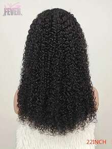 Peluca CurlyMe de cabello crespo y sin pegamento, con microcapucha 9x6, encaje transparente con nudos diminutos, cabello predecolorado, 180% de densidad, longitud de 16-28 pulgadas, con encaje frontal precortado y preaclarado, color natural para mujeres - SNatural - Ver 18