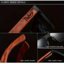 Kacamata Fashion Kayu DUBERY untuk Pria, 6 Warna, Model 833. Pengiriman Tanpa Kotak Seperti pada Gambar. Cocok untuk Liburan Musim Panas di Pantai, Aktivitas Luar Ruangan, dan Perjalanan. - MultiWarna - View 4