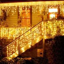 Icicle Christmas Lights 11.48ft 96 LEDs Icicle String Lights 8 Modes Twinkle Curtain Fairy Lights, Indoor Room Patio Garden Bedroom Wedding Halloween Party Decoration - 窗簾冰柱-暖白 - 查看 11