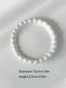 1pc Cream-Color Ceramic Plate With Pearl Edging, Dessert Or Breakfast Plate, High-Quality Tableware Suitable For Home & Restaurant Use - Multicolor - View 16