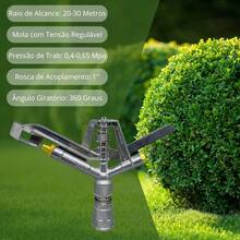 Cannon Sprinkler For Irrigation With A Range Of 30 Meters, Automatic And 360° Rotating, Irrigated For Vegetable Gardens, Green Belts - Grey - View 5
