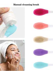 16pcs 2-In-1 Double-Sided Cleansing Brush Tool, Includes Dual-Head Manual Cleaning Brush & Face Mask Mixing Bowl Set, Reusable Cleaning Kit For Daily Skin Care Face Cleansing And Mask Preparation. Silicone Face Mask Brush And Mixing Bowl, Skin-Friendly, Soft And Flexible, No Odor Or Deformation. Lightweight And Portable, Suitable For Home And Travel Use.