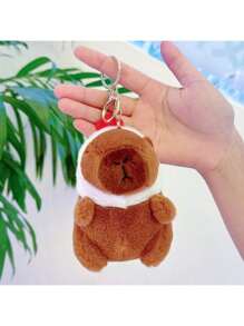 Soft Capybara Plush Keychain Toy Realistic Cute Capybara Stuffed Animals Toy Capybara Plushie, Pendant For Backpack Handbag Birthday Gift,Stuffed Toy,Pink Capybara,Party Favors For Kids, Birthday Decoration