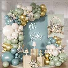 5/10/18Inch Dusty Blue Sage Green White Clear Thickening Latex Balloon Arch Garland Kit For Engagement Wedding Birthday Baby Shower Bridal Shower Theme Party Decorations