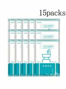 Funda desechable para bañera, bolsa de plástico portátil y reforzada de tamaño extra grande con empaque individual, bolsa de baño desechable, cubierta para bañera, para forros de bañera de hotel, salón, spa, hogar y viajes, película de plástico para ducha, accesorios de viaje, artículos esenciales para el hogar y viajes de vuelta a la escuela