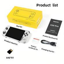 powkiddy Retro Entertainment Controller X39PRO, Classic Upgraded Player Arcade Joystick, 4.5-Inch IPS Screen, 64GB 5500+ Games, USB Charging, Birthday, Christmas, Thanksgiving, Childhood Memory Gift For Gamers