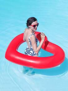 1pc Inflatable Heart Shaped Swimming Ring, Suitable For Water Sports, Pool Party Fun, Floating Water