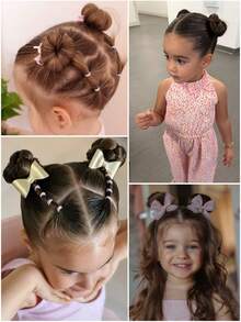 2pcs Kids Synthetic Curly Hair Bun Hairpieces, Suitable For Children To Wear Wigs, Donut Buns, Girls Hair Accessories - Multicolor - View 6