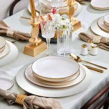 6pcs/Set Gold Table Runner (28 * 275cm) + 36pcs/Set Table Placemats (33cm), Table Runner And Placemat Set, Suitable For Party Decorations