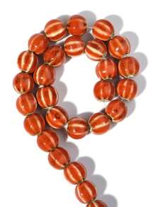1 pieza Abalorios de calabaza de cerámica con rayas vintage, adecuados para hacer pulseras, collares, encantos de teléfono, joyería hecha a mano DIY, para primavera/verano