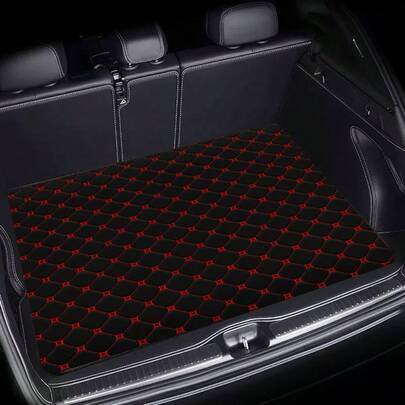 1 件印花后备箱垫，鲜艳的花卉图案，天鹅绒材质，易于清洁，保持车辆内部整洁并保护您的车辆内部，适用于 SUV、卡车和轿车 - 防刮、防滑、易于安装、户外野餐垫、货物衬垫 | 活泼的货物衬垫 | 优质汽车垫 | 防滑汽车后备箱垫