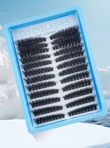 60/192/216pcs Cluster Lashes DIY Eyelash Extension D Curl Long Individual Lashes Mixed Tray Faux Mink Lash Clusters Extensions