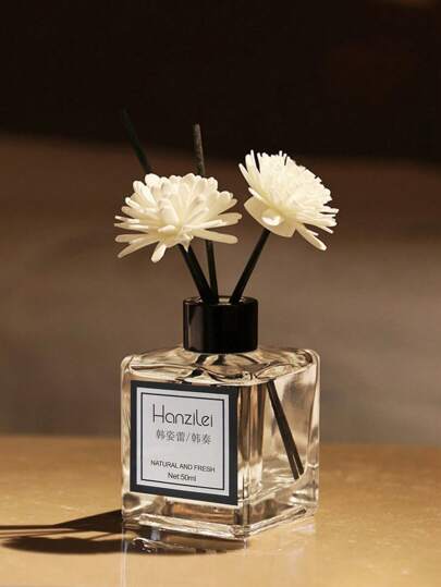 1 pieza/2 piezas 50ml Aromaterapia sin fuego para el hogar, Set de aceites esenciales de aromaterapia, Osmanthus, Jazmín, Melocotón Blanco, Té Blanco, Gardenia, Incienso aromático con efectos duraderos y refrescantes para el baño, la sala de estar y el dormitorio (Cantidad aleatoria de palitos/Flor decorativa)