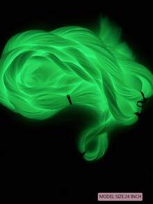 1 件 24 英寸合成发光巨型辫子发霓虹发光荧光三股编织发延长发在黑暗中闪亮的头发高温纤维 24 英寸预拉伸 100g 适合女性女孩时尚日常使用派对角色扮演