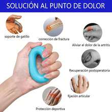 Ejercitador de Dedos para Fisioterapia y Rehabilitacion,Rehabilitacion Mano, 9PCS, Kit de Ejercitador de Mano con Camilla de Dedo, para Aliviar Dolor Articulaciones, Entrenamiento de Rehabilitación, Relajación de Manos. - Multicolor - Ver 5