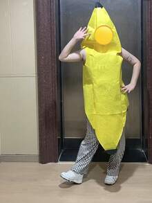 مجموعة 2 قطعة - 1 قطعة زي فاكهة كيوت (فراولة، بطيخ، موز) مناسب لارتفاع 100-140 سم، مناسب لمناسبات مختلفة، عروض مسرحية، حفلات - متعدد الألوان - مشاهدة 7