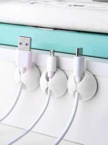 3 pièces Organisateur de câbles de bureau (1 de chaque couleur) Dispositif de fixation de câble de données, support de rangement de câble de données de téléphone portable minimaliste, attache-câble de recharge réutilisable
