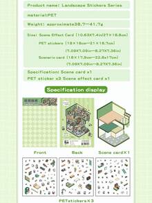 2/1 Piece Large 3-Layer Decorative DIY House Stickers, Scene Stickers, 3D Stereoscopic Mini House Miniature Scene Stickers, Landscape Stickers, Scene Stickers, Handbook Stickers, Hand Categorized Small House Scene Stickers, Reusable, Multiple Sizes Available - Multicolor - View 7