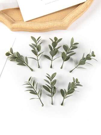 20/50/100片人造绿植叶子可作为母亲节和情人节的礼物。它们可用于DIY蛋糕装饰、糖果盒装饰、生日派对装饰、婚礼花篮装饰和新娘花束装饰。