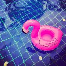 3/6pcs Drink Float Inflatable Cup Holders, Pool Parties, Pool Decor, Flamingo Design Pool Cup Holders, Ideal Drink Holders For Summer Fun, Poolside Parties And Relaxation - Hot Pink - View 6